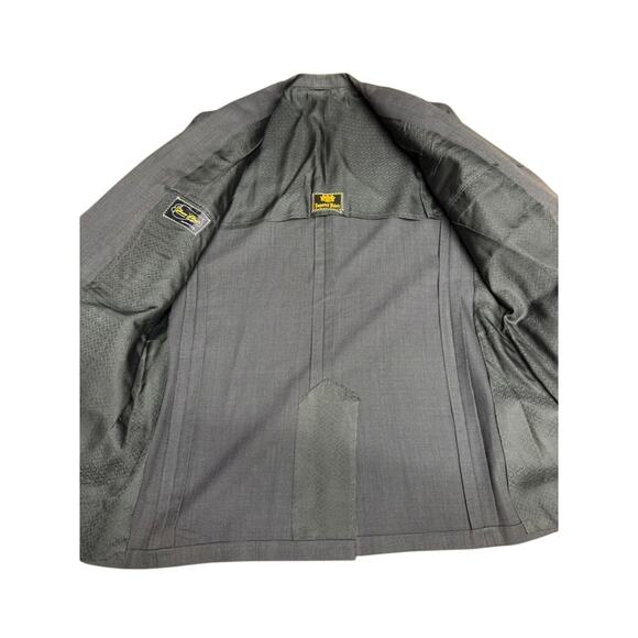 VTG "Town Clad" Pennys Mens BLAZER Gray & Black SZ NO SIZE TAG PLZ SEE MEASURE. - Picture 5 of 9